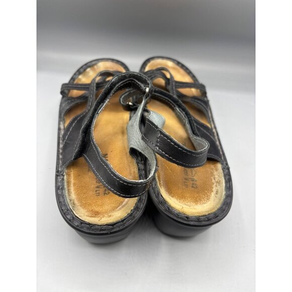 Naot Womens Black‎ Leather Sandals Size 42 EU Casual Summer Straps - Picture 3 of 7